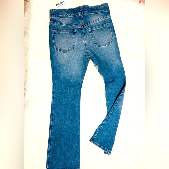 Girl’s Old Navy Distressed Blue Bell Bottom Jeans ages 11-12 - Picture 4 of 5